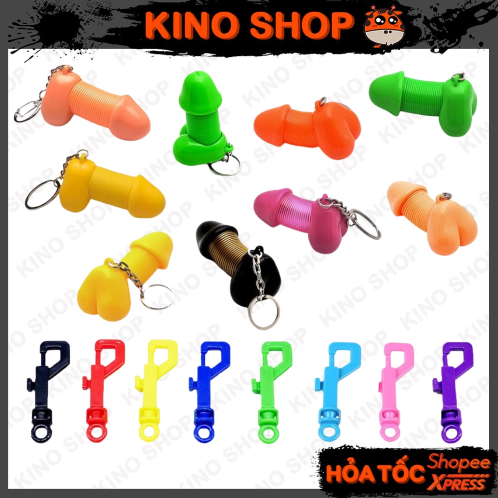 Móc khóa ciu lò xo treo balo túi xách độc đáo lạ nhiều màu sắc KinoShop