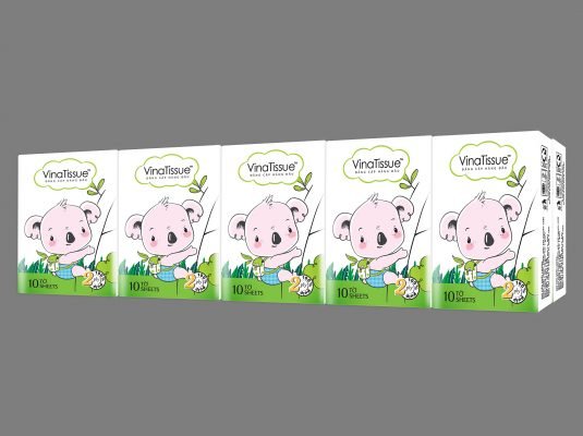 Lốc 10 gói Khăn giấy bỏ túi Vinatissue Gấu Xinh (10 tờ/gói)