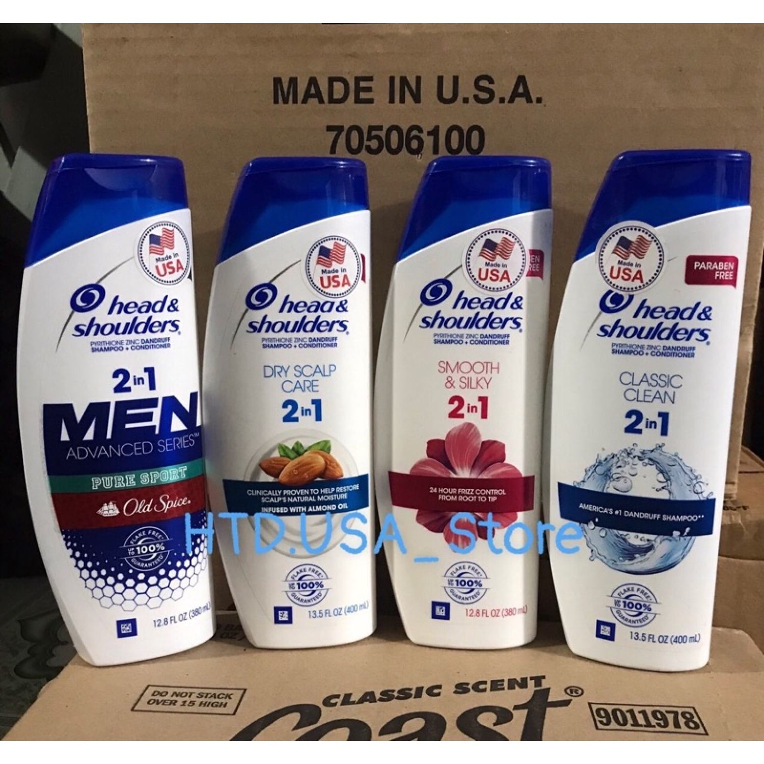 Dầu gội - xả head & shoulders 2 in 1 đủ loại 400ml của mỹ