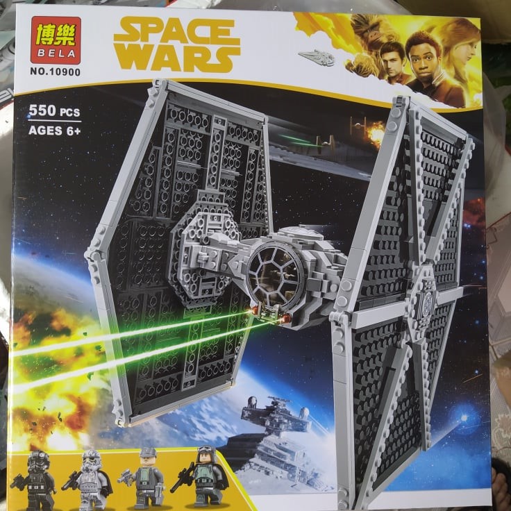 Bộ xếp hình bela 10900 - lắp ráp phi thuyền tie fighter trong star wars với 550 chi tiết