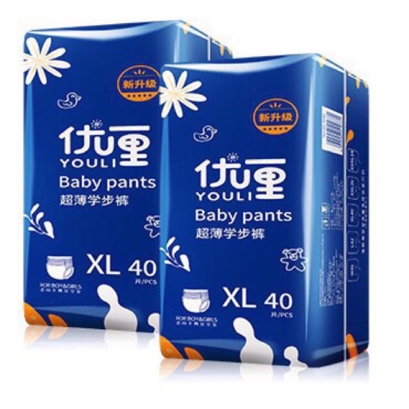 Bỉm dán/quần youli baby pants size s54/m46-44/l42/xl40/xxl36/xxxl34