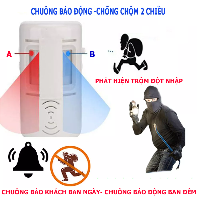 Chuông Báo Động, Chuông Báo Trộm, Chuông Chống Trộm Cảm Ứng. Công nghệ cảm biến chuyển động 2 chiều . Đế xoay 360 độ điều chỉnh hướng góc quét; hoạt động chính xác, đa dạng chức năng PR-C05