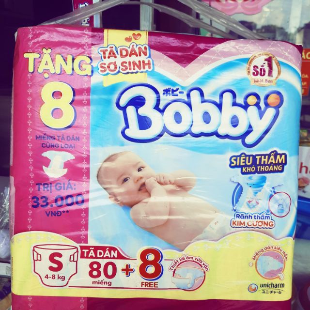 Tã dán bobby s80 cho bé từ 4-8kg