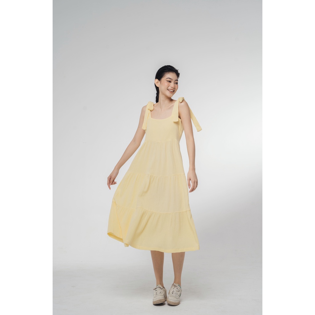 Amegon đầm 2 dây cột vai dáng rộng dài zoe dress