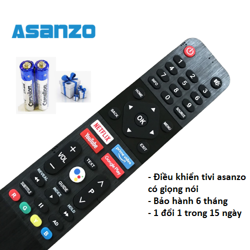 Remote Điều khiển tivi Asanzo có giọng Nói Các Dòng Smart Android 32S51