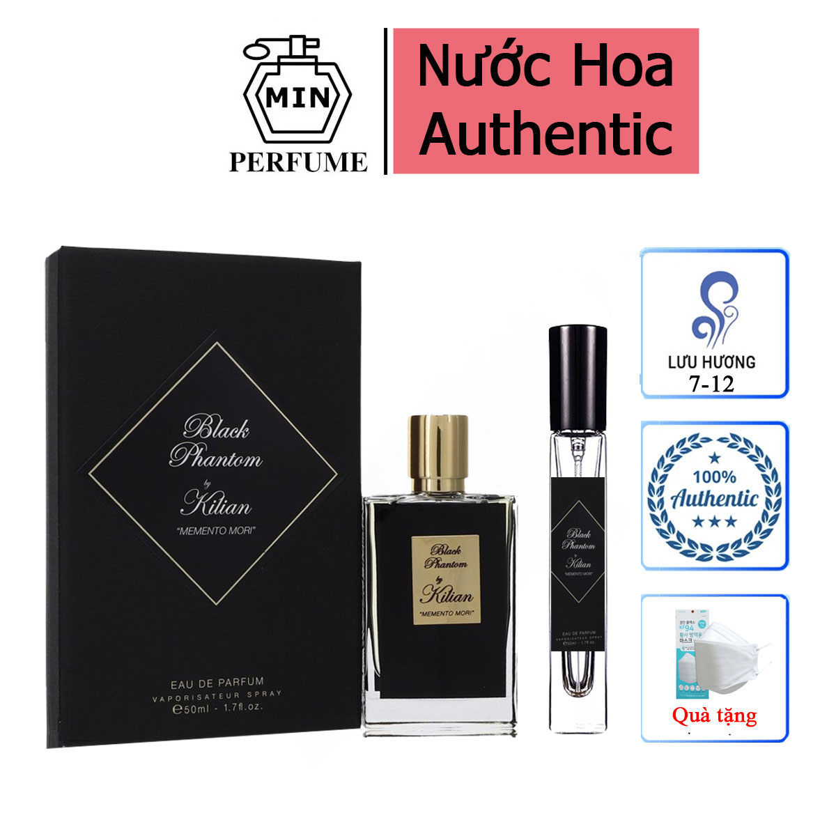 Nước hoa nam kilian black phantom memento mori - quyền lực sức mạnh và sự sang trọng chiết 5-10-20 ml
