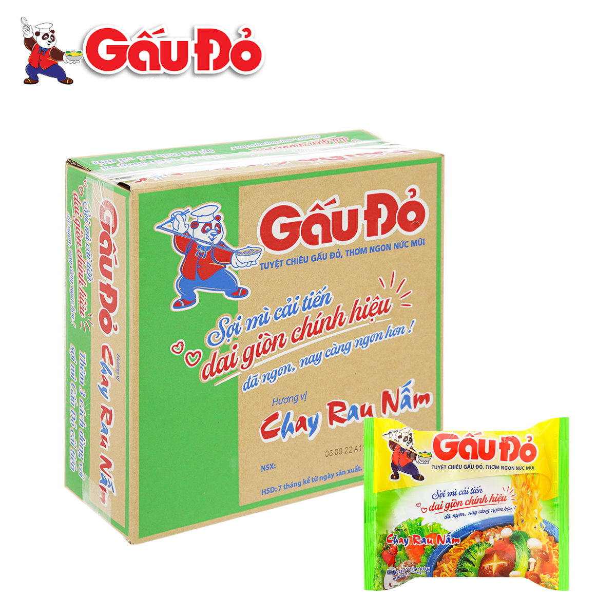 Thùng 30 gói mì gấu đỏ tôm chua cay 63g