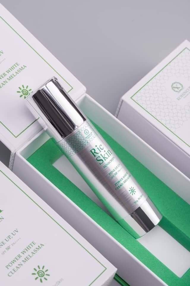 Ric skin sun screen- toner up-uv-spf 50+pa++++ dưỡng trắng, make up, mờ nám, chống nắng tối đa
