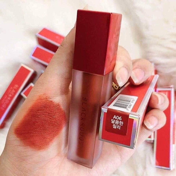 Son handmade Black Rouge A06 màu đỏ gạch hàng có sẵn