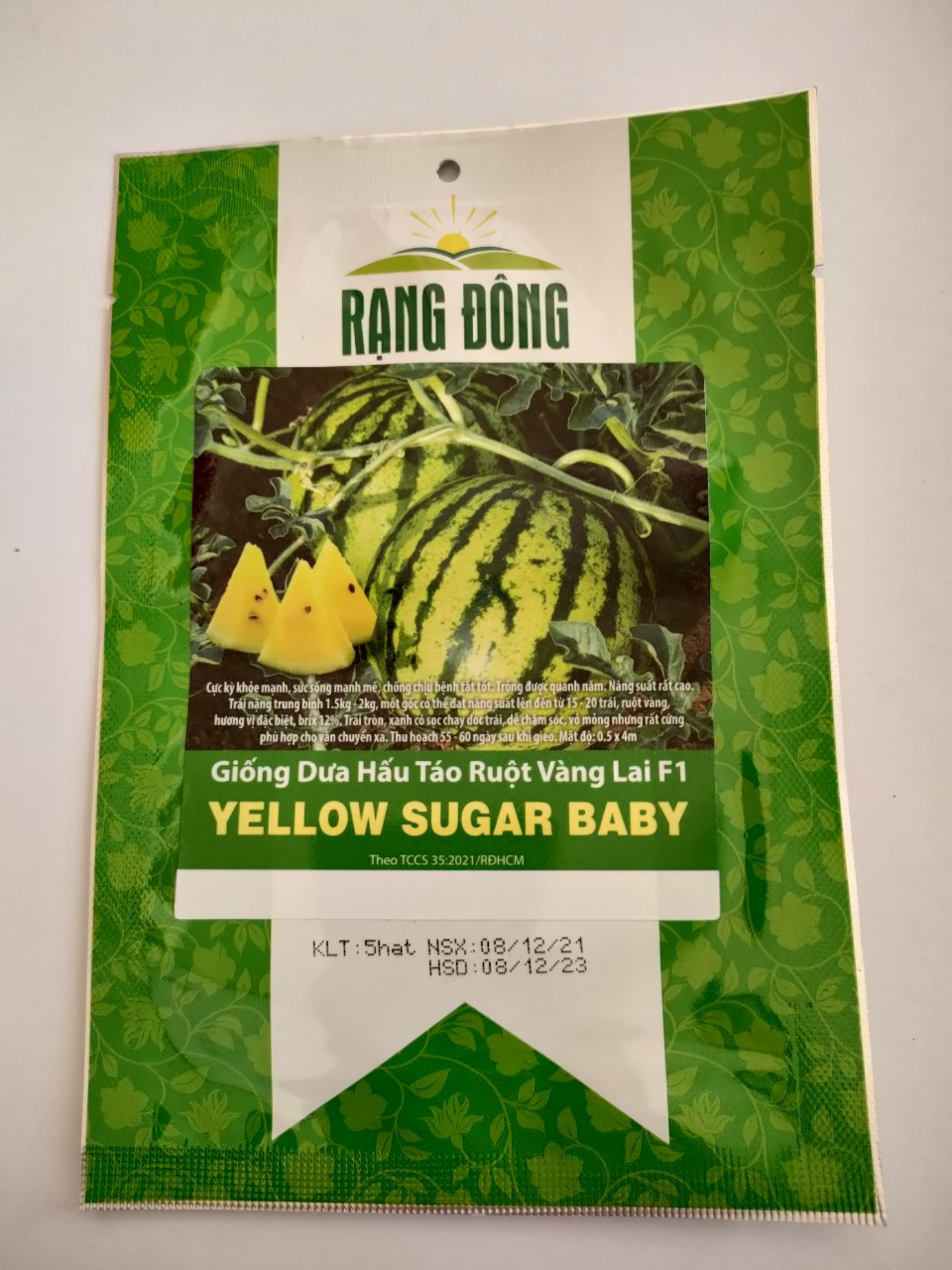 Hạt giống dưa hấu táo ruột vàng lai F1 YELLOW SUGAR BABY Rạng Đông