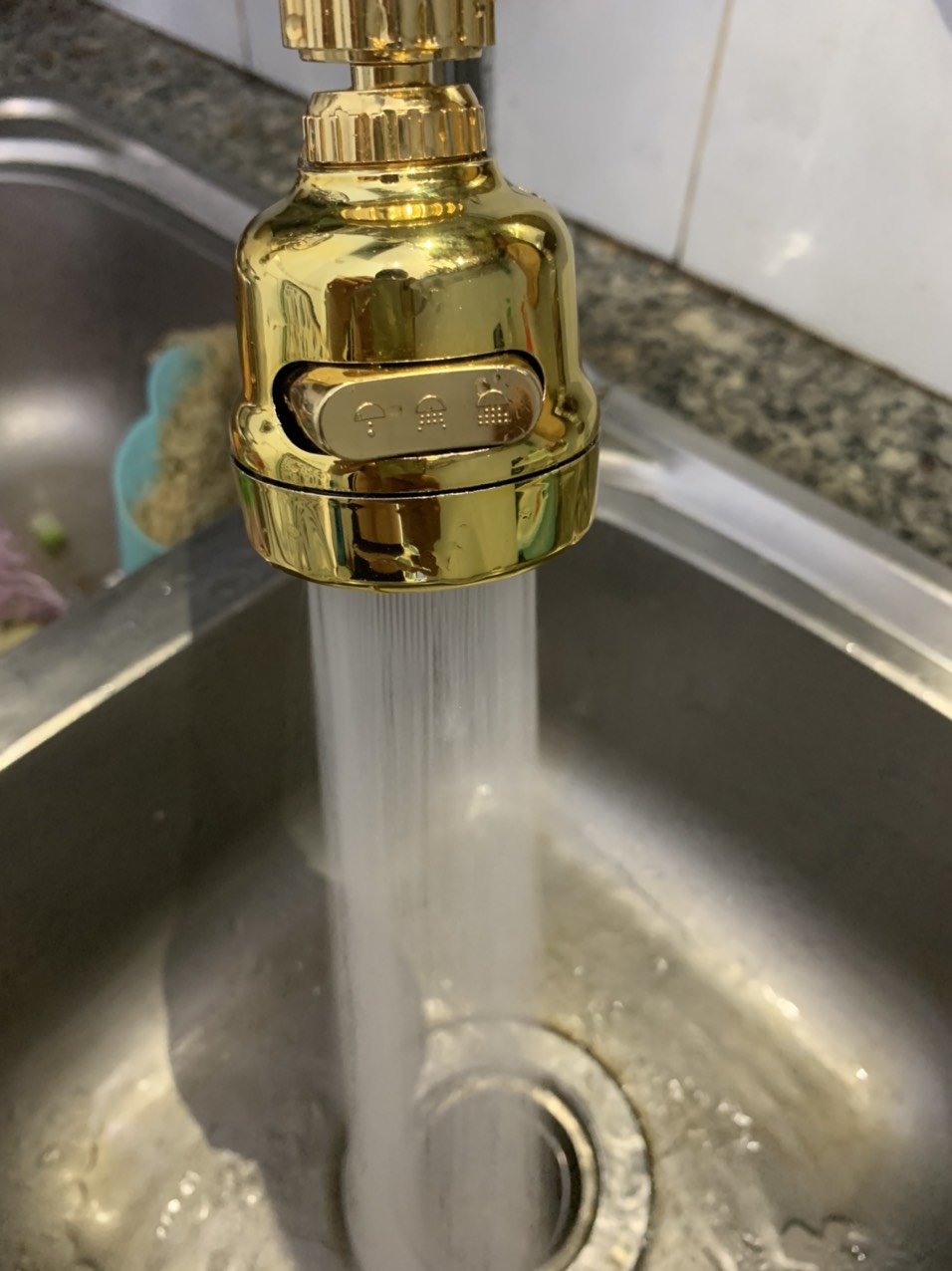 [HCM]Vòi bếp xoay 360 ° Vòi phun nước Điều chỉnh 3 chế độ ( màu vàng)