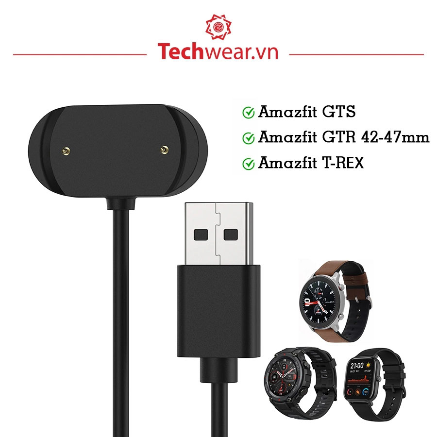 Cáp sạc huami amazfit gts / gtr / t rex ✓ bảo hành 3 tháng ✓ hàng có sẵn giao ngay toàn quốc - techwearvn