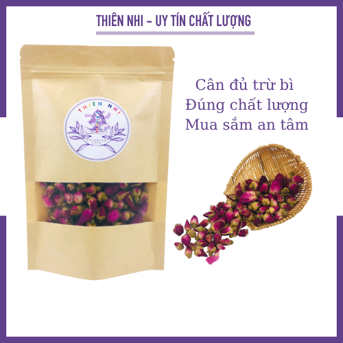 Trà hoa hồng nụ khô loại 1 Thiên Nhi 50G - 100g giúp ngủ ngon an thần đẹp da