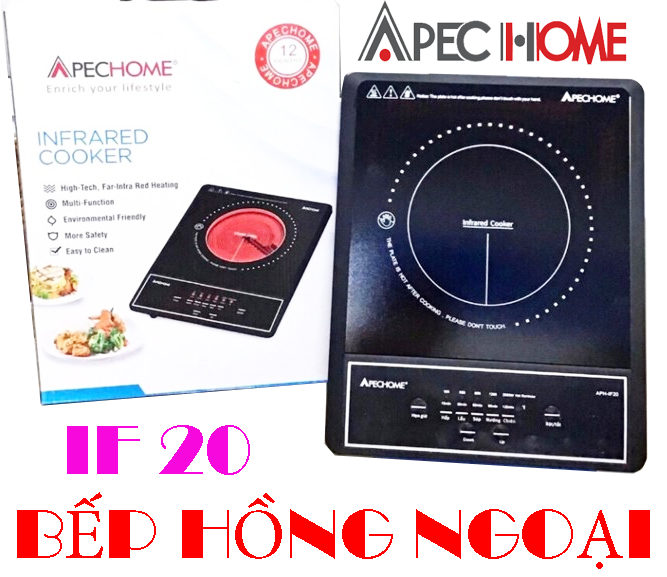 Bếp hồng ngoại cao cấp apechome aph if20 - aph-bq230e - thân inox - không kén nồi - tặng kèm vỉ nướng