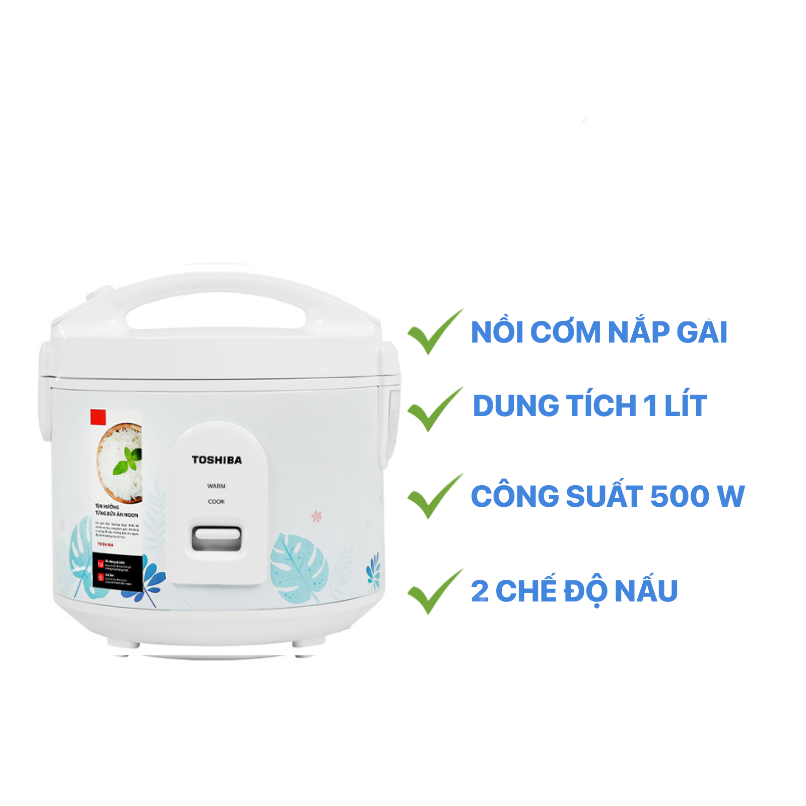 Nồi cơm nắp gài toshiba 1.8 lít rc-18jh2pvtrưng bày điện máy