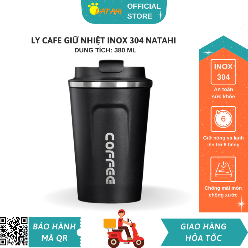 [XUẤT NHẬT] Cốc giữ nhiệt COFFEE NATAHI CF1 Inox chống gỉ đẹp, ly đựng coffee, nước ép, trà, ngũ cốc giữ nhiệt 6-9 tiếng