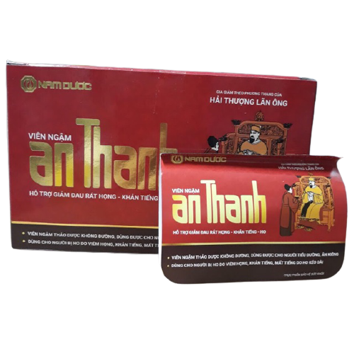 Viên Ngậm An Thanh - ho khan, ho gió, ho do cảm, ho do dị ứng thời tiết, ho có đờm; viêm họng, đau họng, khản tiếng, mất tiếng, viêm phế quản, viêm dây thanh quản,..