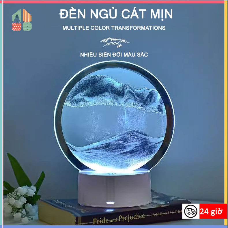 Tranh cát chuyển động 3D đèn LED ，tranh cát lún sáng tạo，tranh cát nghệ 7 màu làm đèn ngủ ba chiều, quà tặng cao cấp