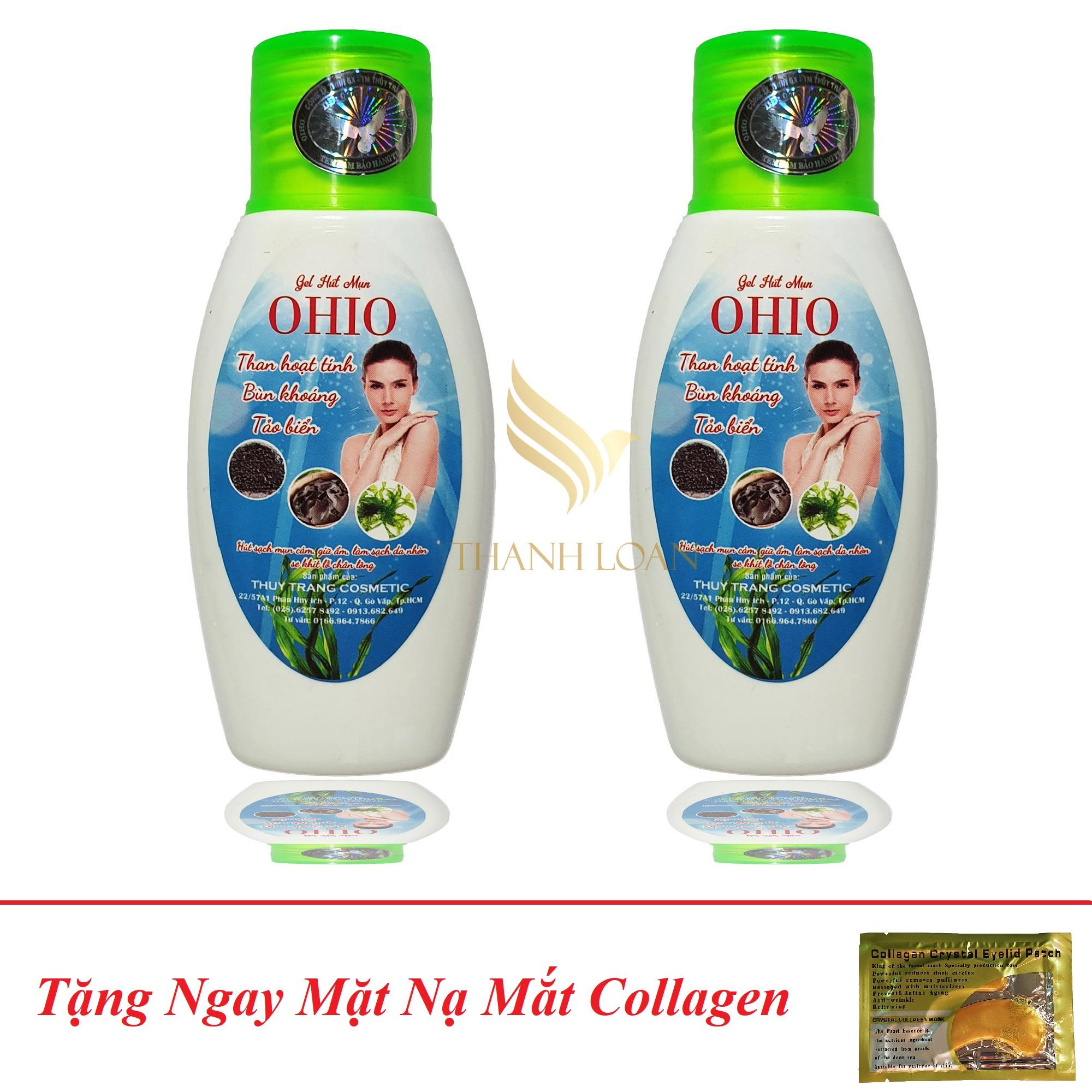Combo 2 gel hút mụn ohio – gel hút mụn than hoạt tính – bùn khoáng – tảo biển - tặng mặt nạ mắt collagen