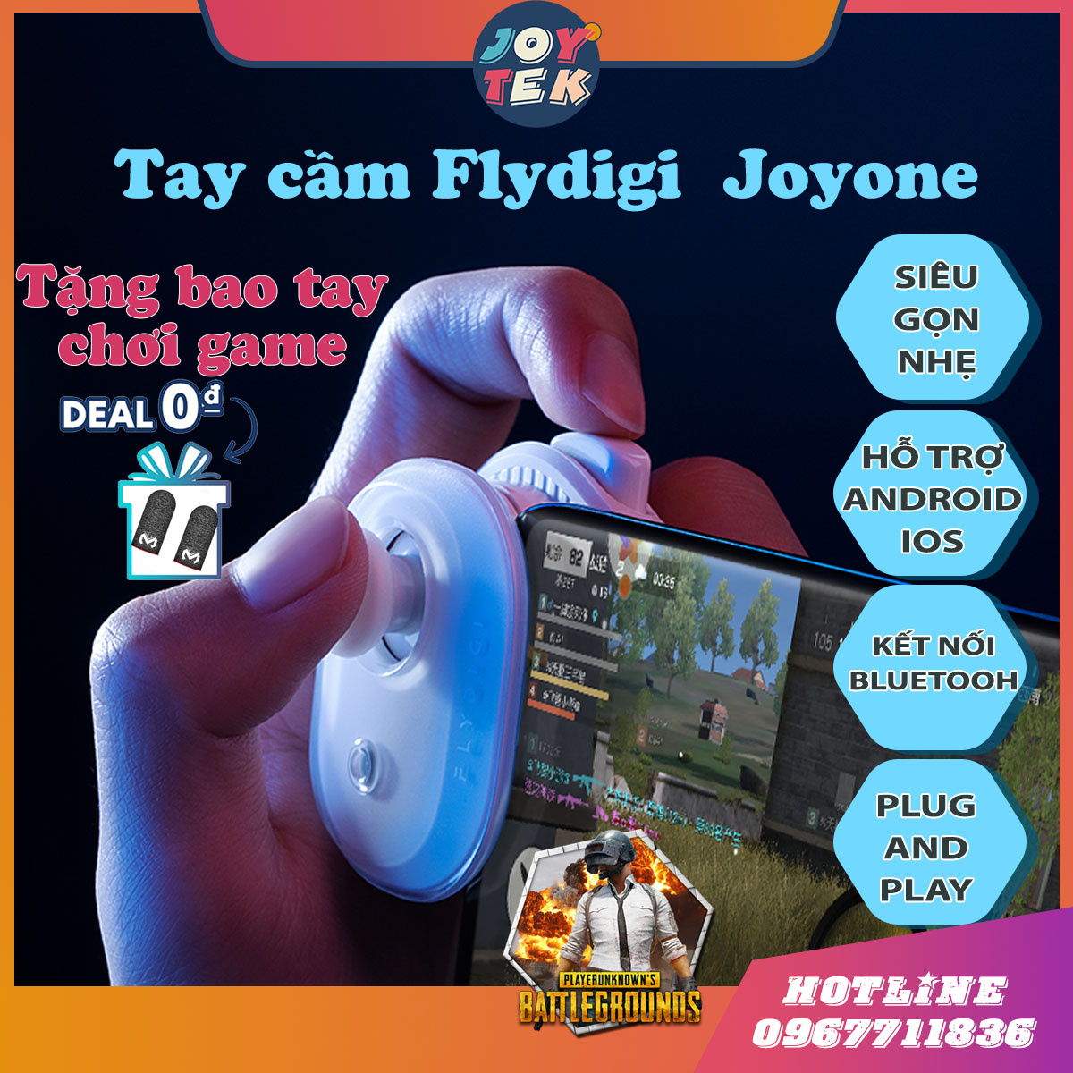 Flydigi JOYONE | Tay cầm chơi game bluetooth, gamepad cho iphone, ipad chơi game liên quân, pubg