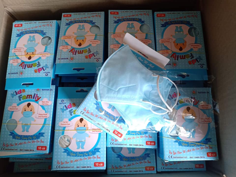 Sỉ 10 hộp khẩu trang em bé kiss family khánh an size m hộp/10 cái