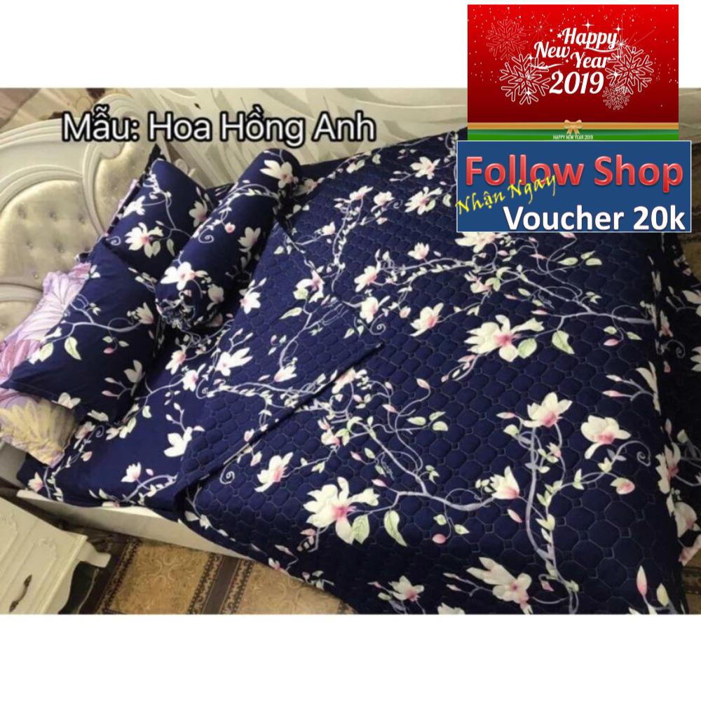 Bộ ga gối poly cotton hồng anh m6/m8