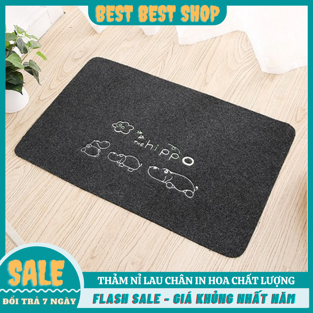 Thảm Nỉ Lau Chân Mẫu In Hoa Chống Trơn Trượt, Hoa Văn Sắc Nét, Màu Sắc Trang Nhã, Thanh Lịch, Thảm Nỉ Lau Chân Đa Năng, Dễ Vệ Sinh, Dễ Sử Dụng, Giá Sale Sốc