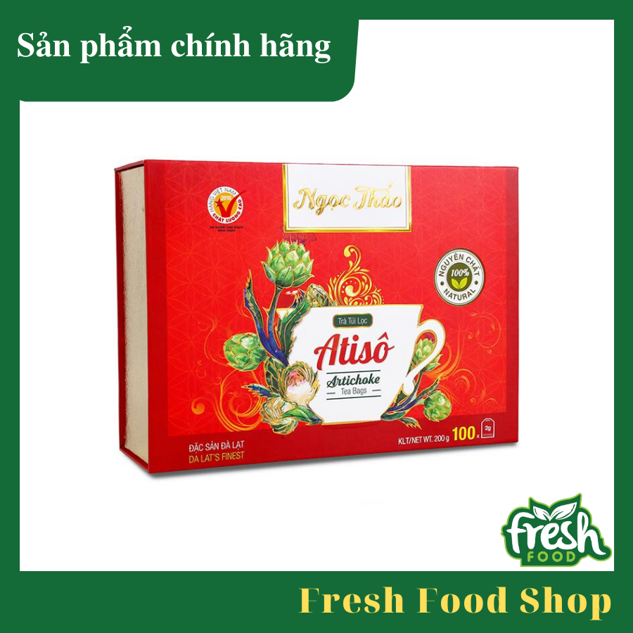 Hộp trà atiso Ngọc Thảo 100 túi lọc loại cao cấp - Tặng kèm túi đựng quà