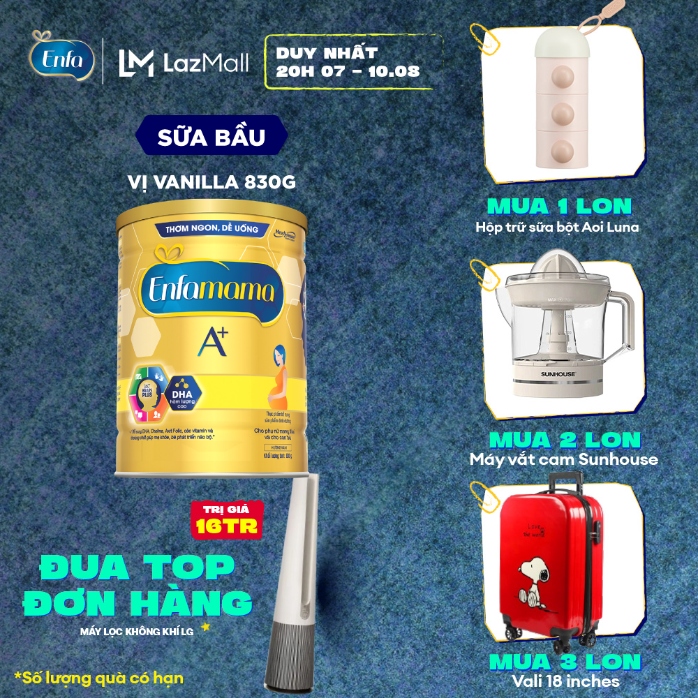 [CHỈ 20H 7-10.8 MUA LÀ CÓ QUÀ] Sữa bầu Enfamama A+ 830g hương Vani