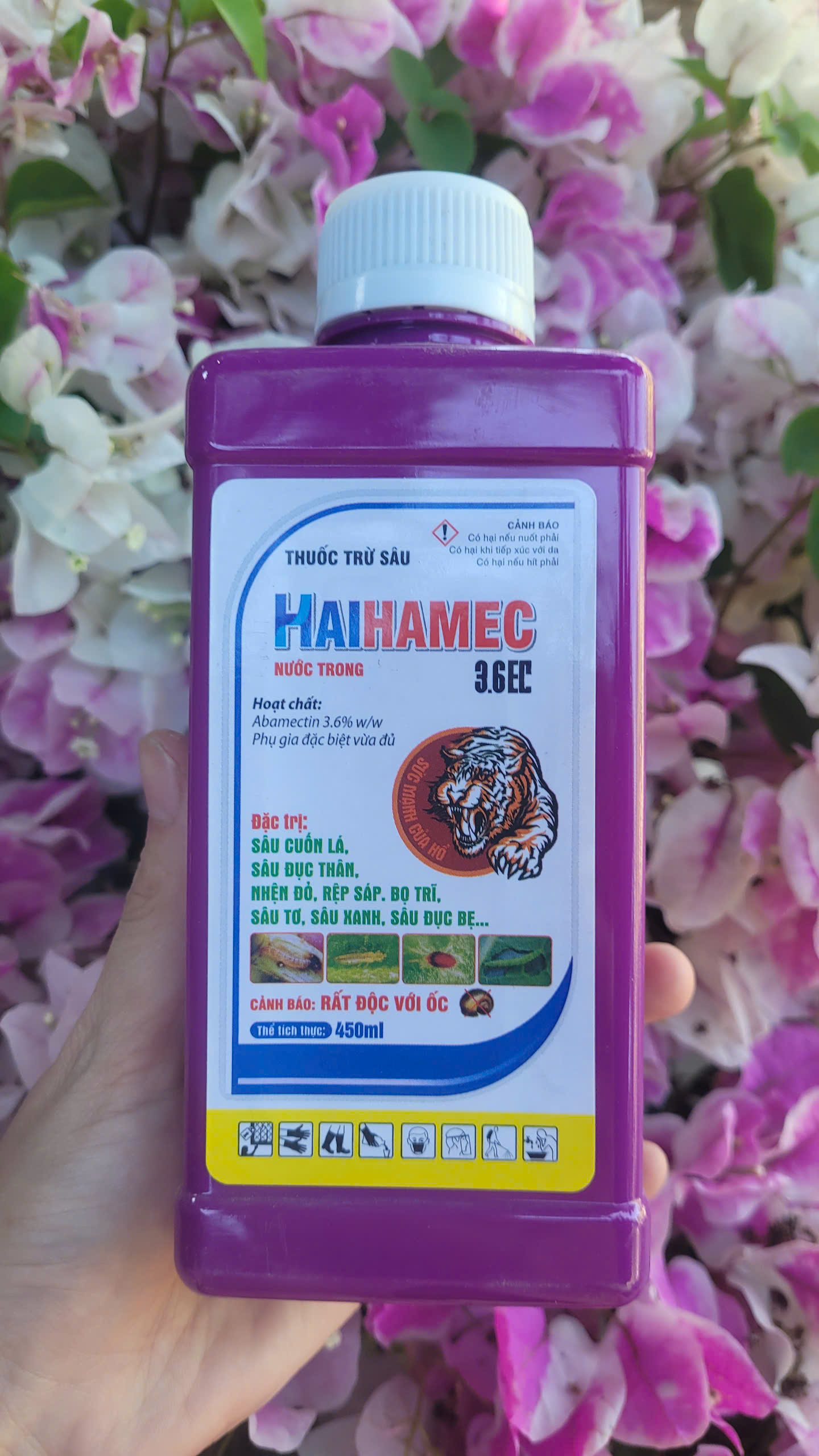 [TRUNG THIEN THINH] Thuốc trừ sâu 3.6 nước trong HAIHAMEC chai 450ml diệt bọ trĩ, nhện đỏ, rệp sáp, sâu các loại