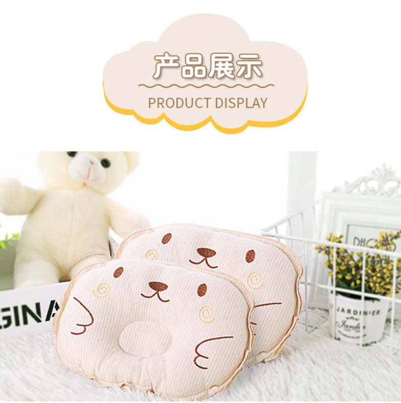 Gối lõm chống bẹp đầu thêu hình mèo cho bé
