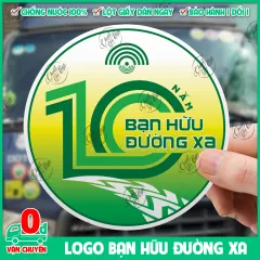 Combo logo 10 Năm Bạn Hữu Đường Xa sticker hình dán ô tô an toàn giao thông