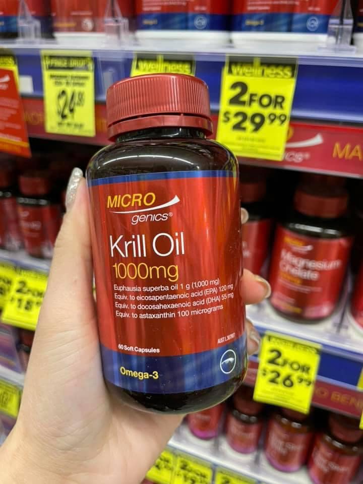 Dầu nhuyễn thể Microgenics Krill Oil 1000mg 60v