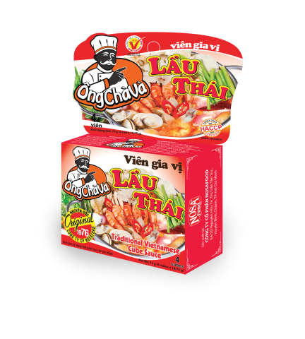 Viên gia vị nấu lẩu thái ông chà và 75gr/4 viên, viên gia vị nấu lẩu thái giúp đúng vị thơm ngon, đậm vị lẩu thái