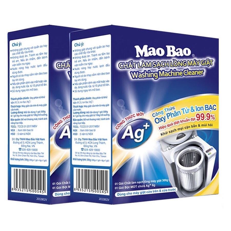 Combo 2 hộp tẩy lồng giặt mao bao 300g ion bạc mới