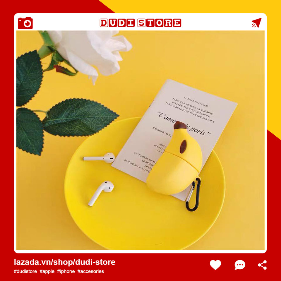 Case Ốp Silicon vỏ bảo vệ tai nghe bluetooth không dây BANANA hình quả chuối dành cho Airpod 1 2 i11 i12 inpod 12tws Dudi Store