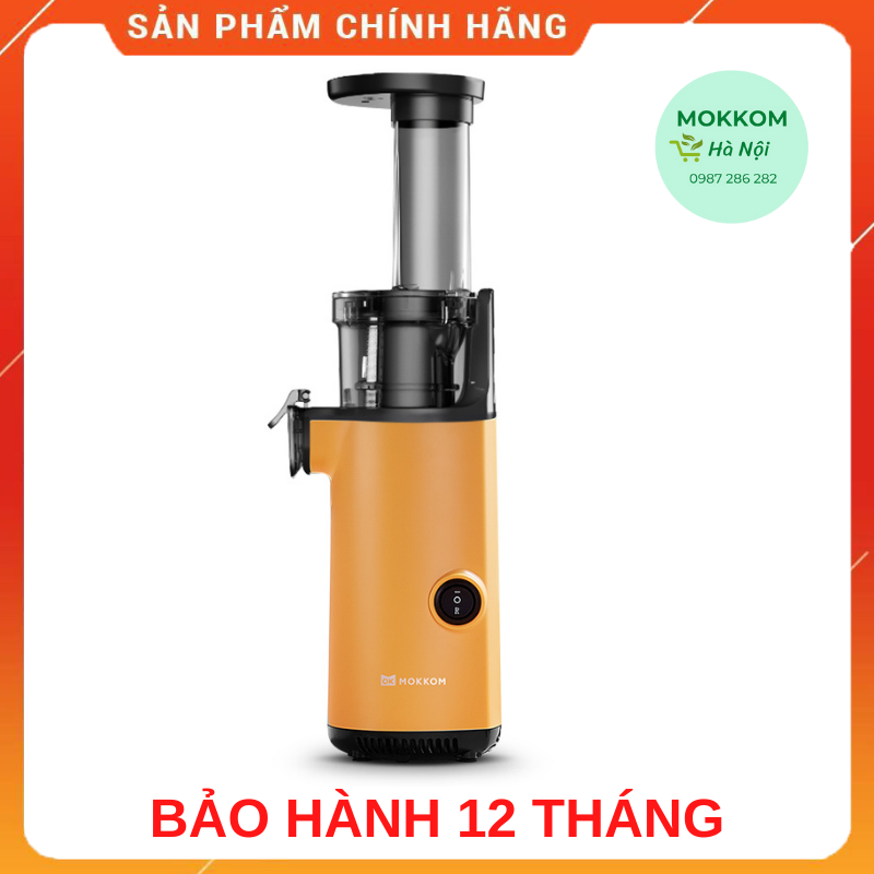 [BẢO HÀNH CHÍNH HÃNG 12 THÁNG] - Máy ép chậm Mokkom màu cam, máy ép trái cây hoa quả tốc độ chậm, siêu kiệt bã, gọn nhẹ thông minh, tiện lợi cho cả nhà