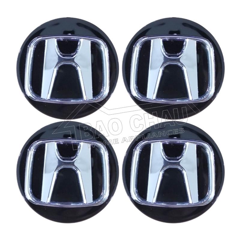 Bộ 4 cái Logo chân gài chụp mâm, lazang Ô tô 58mm dùng cho xe Hon-da CITY ; CIVIC 2010 (Đen)