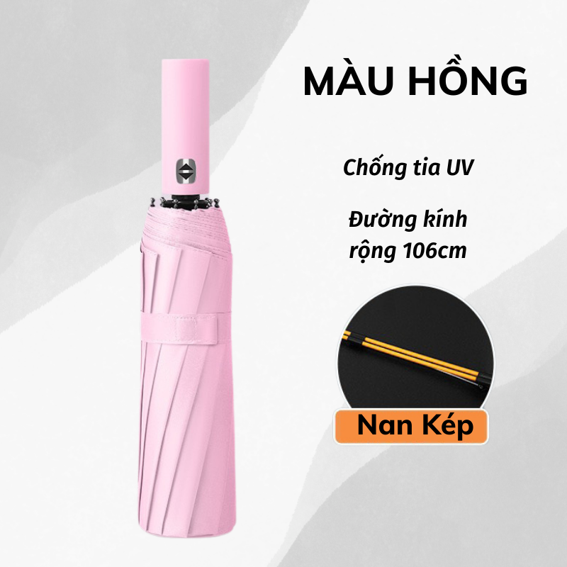 Dù Che Nắng Ô Che Mưa Cao Cấp 24 Nan Chống Thấm Nước Đóng Mở Tự Động LEON STORE