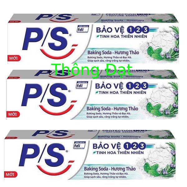 Bộ ba kem đánh răng ps 123 banking soda - hương thảo 180g