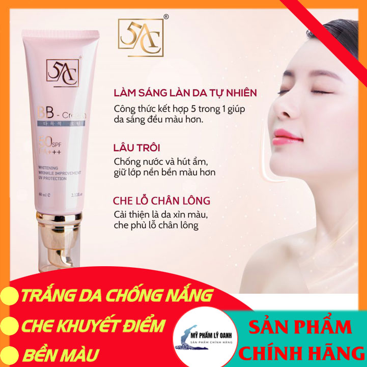 Kem nền che khuyết điểm 5AC hàn quốc không trôi chính hãng 60ml [Phiếu Bảo Hành Hãng ]