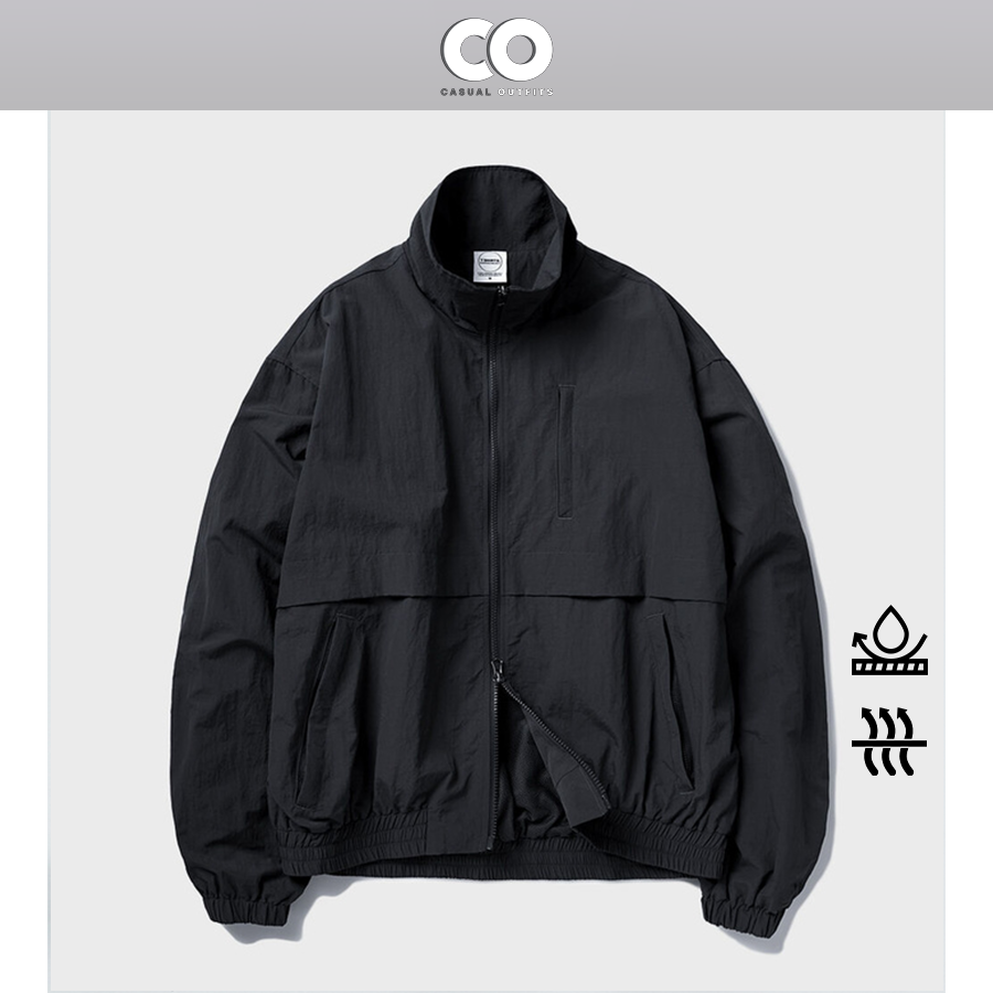 Áo khoác vải dù steady woven Minimal Project chống nước - Black