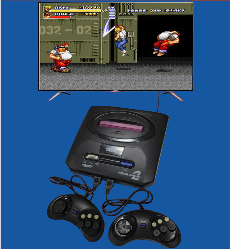 Máy chơi game Sega Mega Drive độ phân giải 16 bit Kèm băng game 9 in1