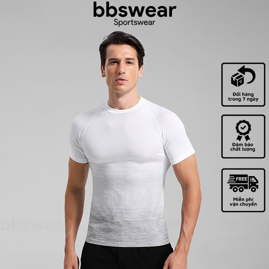 Áo thun thể thao nam BBS WEAR running vải CoolMax™ chuyên GYM, chạy bộ