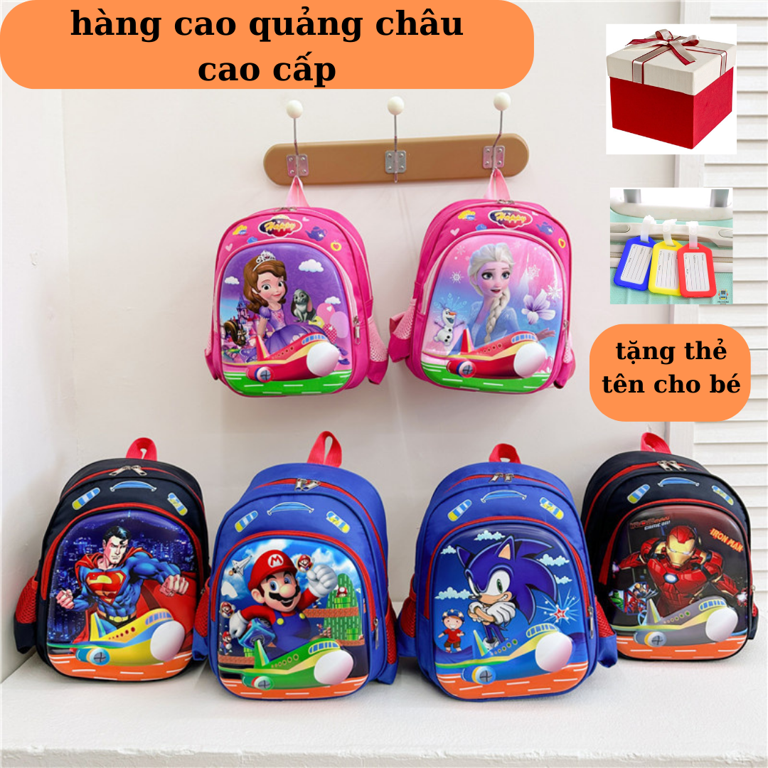 Balo mầm non cho bé. in 3d nổi cặp đi học cho bé từ 4 đến 6 tuổi