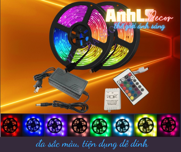 Đèn dây led RGB 16 triệu màu 5M 75M 10M điều khiển bằng điện thoại nháy theo nhạc trang trí decor phòng ngủ nội thất