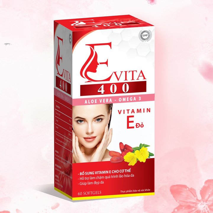 Viên uống đẹp da Evita 400 vitamin E đỏ -Giúp Da Trắng Sáng,Mờ Các Vết Thâm Sẹo, Nám Tàn Nhang-Hộp 60 Viên - Viên uống đẹp da Evita 400 vitamin E đỏ p