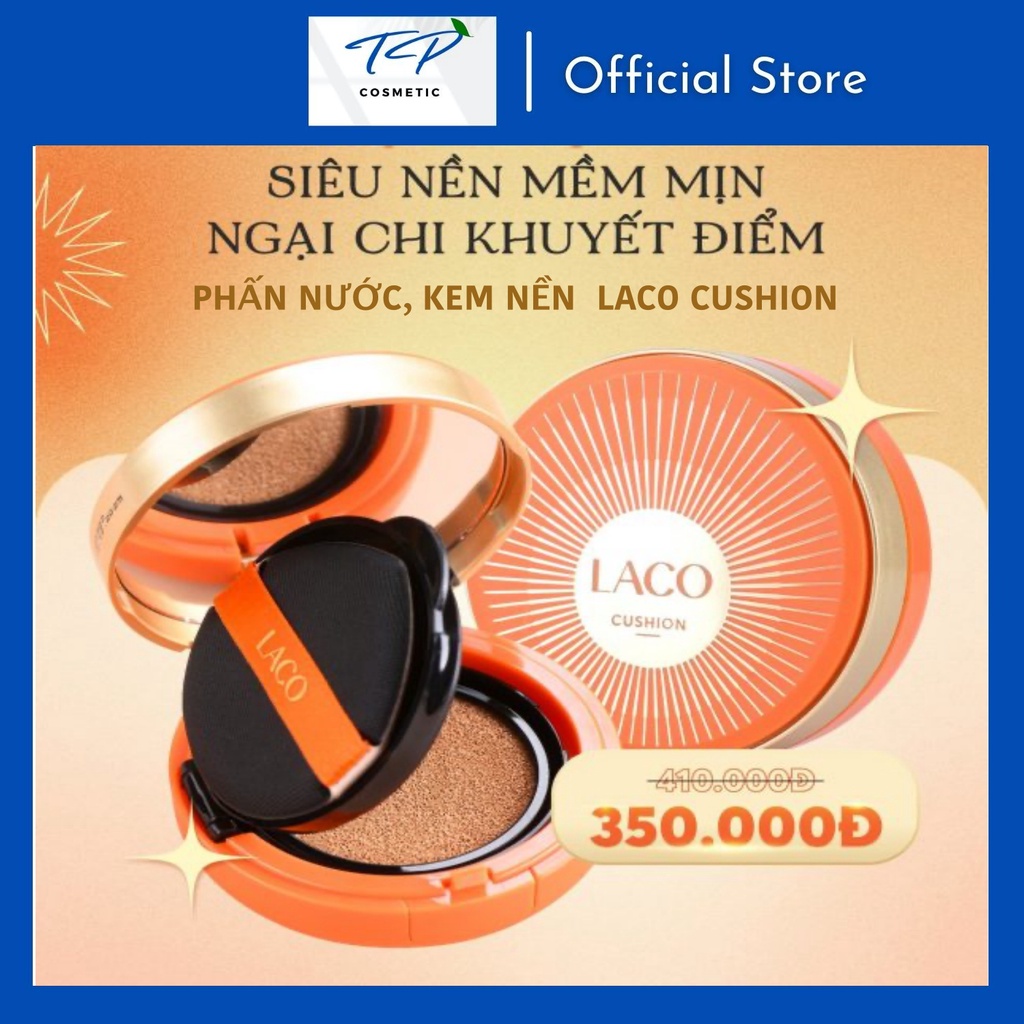 [Freeship Max] Kem Nền LACO CUSHION: Siêu mịn, che khuyết điểm cực hiệu quả, chống nắng tốt, thách thức tàn nhang, đồi mồi