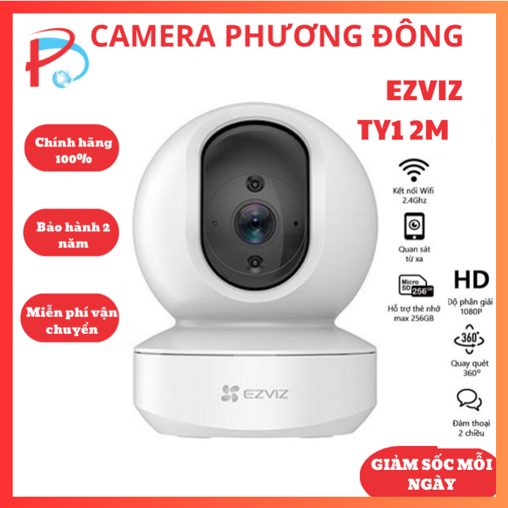 Camera wifi trong nhà ezviz ty1 full hd 1080p - quay quét 360 độ - đàm thoại 2 chiều - hàng chính hãng