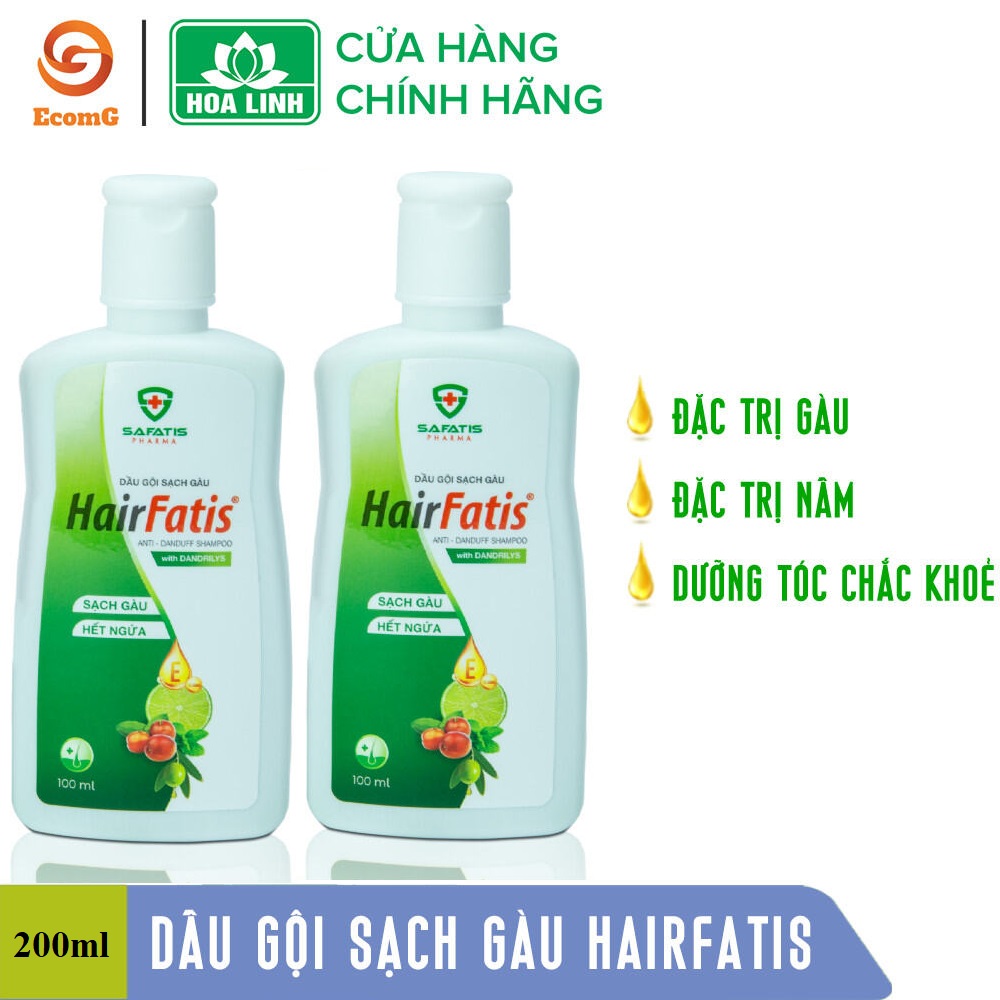 Combo 2 dầu gội đẩy lùi gàu, nấm, ngứa, ngăn rụng tóc Hairfatis Hoa Linh - Chiết xuất táo đỏ dưỡng tóc mềm mại, suôn mượt tự nhiên GF8-DG002